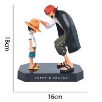 Boneco One Piece - Shanks e Luffy chapeu - Action Figure 18cm