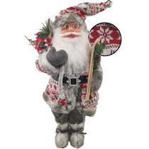 Boneco Papai Noel 45CM Natal Ski Natalino Arvore Roupa Flocos Decoraçao Presentes Festas Enfeite Comemorações - Ralos e Torneiras