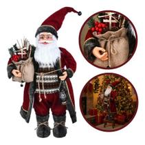 Boneco Papai Noel 60cm Decoração Natal Lamparina Esquiador Marrom Boneco Papai Noel 60cm Decoração Natal Lamparina Esquiador Marrom