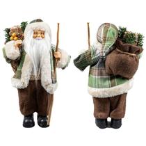 Boneco Papai Noel Casaco 30cm Enfeite Natalino Luxo Decoração Premium