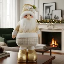 Boneco Papai Noel Dourado Em Pé Decoração Natalina