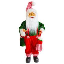 Boneco Papai Noel em Pé 45cm com Saco de Presente e Bota Natalina