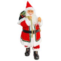 Boneco Papai Noel em Pé 65cm com Saco de Presentes e Relógio Vermelho Branco Boneco Papai Noel em Pé 65cm com Saco de Presentes e Relógio Vermelho Branco