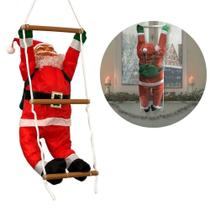 Boneco Papai Noel Grande 90Cm Subindo Escada Escalador