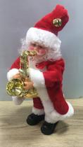 Boneco Papai Noel Musical Com Saxofone Dança E Canta Natal