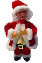 Boneco Papai Noel Musical Segurando Vela Com Luz 25cm