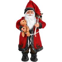 Boneco Papai Noel Prata Champanhe Luxo Decoração Natal 45cm