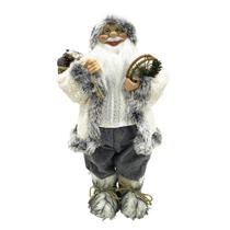 Boneco Papai Noel Rústico em Pé com Botinhas Peludas 60cm - Tok da Casa