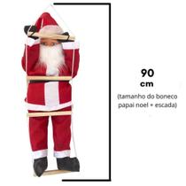 Boneco Papai Noel Subindo Escada 90 cm Decoração Natalino