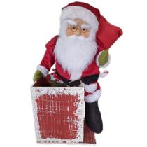 Boneco Papai Noel Tradicional na Chaminé - 90cm - Artesanato Vicentin