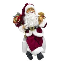 Boneco Papai Noel Tradicional Sentado com 45cm