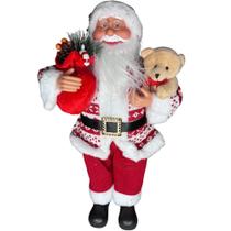 Boneco Papai Noel Tricô c/ Ursinho de Pelúcia 46cm Boneco Papai Noel Tricô c/ Ursinho de Pelúcia 46cm