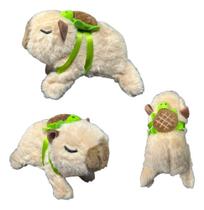 Boneco Pelúcia Capivara Movimento Infantil Mochila 15cm