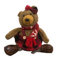 Boneco Pelúcia Mamãe Ursa Sentada 25cm Natal Yangzi