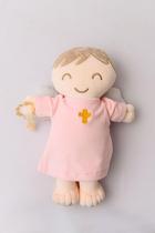 Boneco Pelúcia Religioso Anjo da Guarda Rosa Zip Toys