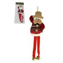 Boneco Pena Mole c/ Guizo enfeite Natal Papai Noel 28cm