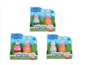 Boneco Peppa Pig Weebles 7cm 2 Unidades