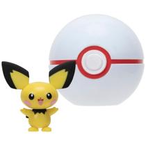 Boneco Pokemon - Pokebola - Clip N Go - Pichu + Bola Presenteada SUNNY BRINQUEDOS