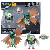 Boneco Pokemon Rowlet Dartrix Evolução Multipack Sunny 3544