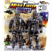Boneco Policial 10cm - Infantil - Diversão - 2 peças - Mm Multimarcas