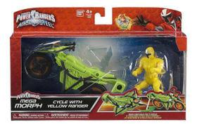 Boneco Power Rangers Amarelo Ninja Steel + Moto Morpher