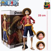 Boneco Premium One Piece - Luffy D. Monkey 28cm com 3 Rostos - Action Figure
