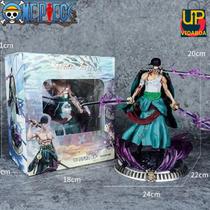 Boneco Premium One Piece - Roronoa Zoro na base - Action Figure 20cm