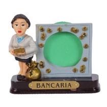 Boneco Profissional Bancaria Miniatura C/ Porta Foto 8 Cm