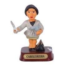 Boneco Profissional Cabeleireira Miniatura Decoração 8cm