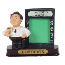 Boneco Profissional Contador Miniatura C/ Porta Foto 8 Cm