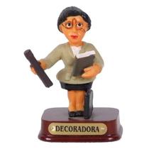 Boneco Profissional Decoradora Miniatura Decoração 8cm