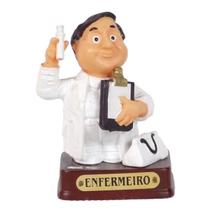 Boneco Profissional Enfermeiro Miniatura de Resina 8cm