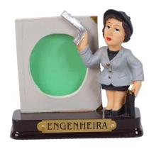 Boneco Profissional Engenheira c/Porta Foto Decoração 8cm