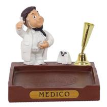 Boneco Profissional Médico Resina Porta Caneta/Papel