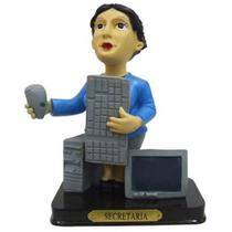 Boneco Profissional Secretaria Miniatura Decoração 14cm Boneco Profissional Secretaria Miniatura Decoração 14cm