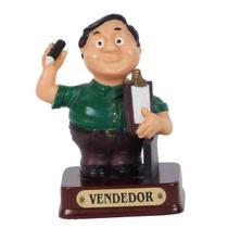 Boneco Profissional Vendedor Miniatura Decoração 8cm