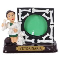 Boneco Profissional Veterinária Miniatura C/ Porta Foto 8 Cm