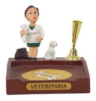 Boneco Profissional Veterinária Miniatura Caneta/Papel 8Cm