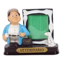 Boneco Profissional Veterinário Miniatura C/ Porta Foto 8 Cm
