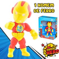 Boneco Puff Hero Infantil de Vinil Macio Brinquedo Educativo Articulado de Super-Heróis