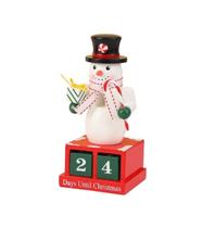 Boneco Quebra Nozes com Calendario de Natal em Madeira 16cm