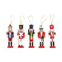 Boneco Quebra-Nozes De Madeira De 12CM, Soldado Guarda, Conjunto Com 5 Peças, Pingente Artesanal, Boneco Quebra-Nozes De Madeira De 12CM, Soldado Guarda, Conjunto Com 5 Peças, Pingente Artesanal,