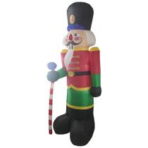 Boneco Quebra Nozes Inflavel Natalino Gigante 2m40cm Led Decoraçao Natal