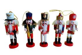 Boneco Quebra-nozes Soldados Natal Enfeite Árvore Kit 5un Boneco Quebra-nozes Soldados Natal Enfeite Árvore Kit 5un