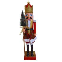 Boneco Quebra Nozes Vermelho Verde Dourado Com Pé 80cm.
