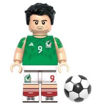 Boneco raul jimenez jogador futebol mexico copa do mundo fifa bloco de montar