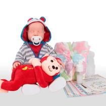 Boneco Realista Macaquinho Silicone Com Acessórios