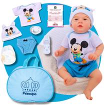 Boneco Realista Menino Bebê Reborn Mickey Original de Silicone Com Bolsa Maternidade Boneco Realista Menino Bebê Reborn Mickey Original de Silicone Com Bolsa Maternidade