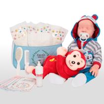 Boneco Realista Roupa Macaquinho com Bolsa e Acessórios