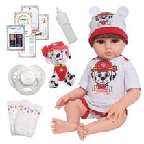 Boneco Reborn 100% Silicone Cabelo Castanho Enxoval Fofo Boneco Reborn 100% Silicone Cabelo Castanho Enxoval Fofo